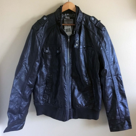 guess blue bomber jacket